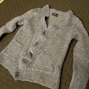 7 for All Mankind alpaca Blue and Gold Button-Up Cardigan size Small